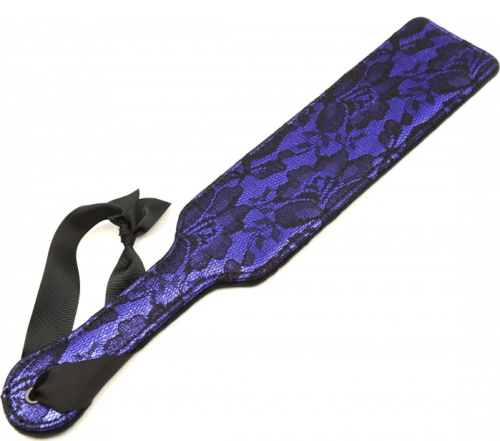 Пэдл фиолетового цвета декорированный кружевом 37 см фото 2