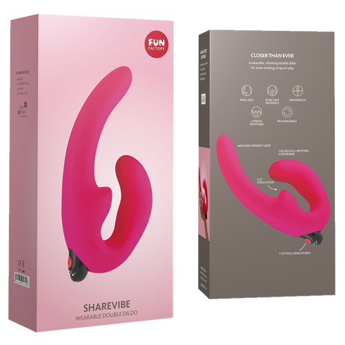 Страпон Fun Factory с вибрацией Sharevibe розовый фото 11