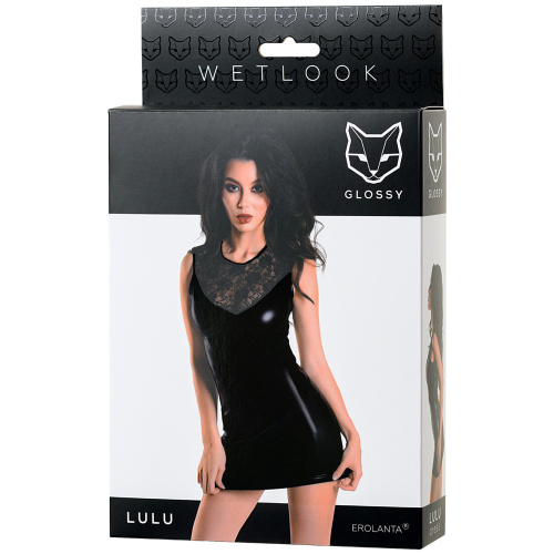 Платье Glossy Lulu из материала Wetlook черное, размер M фото 5
