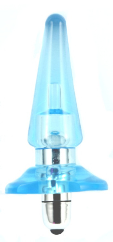 Втулка анальная вибро Sassy голубая фото 2