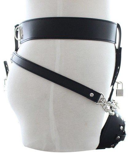 Мужской пояс верности на цепях с замком фото 3