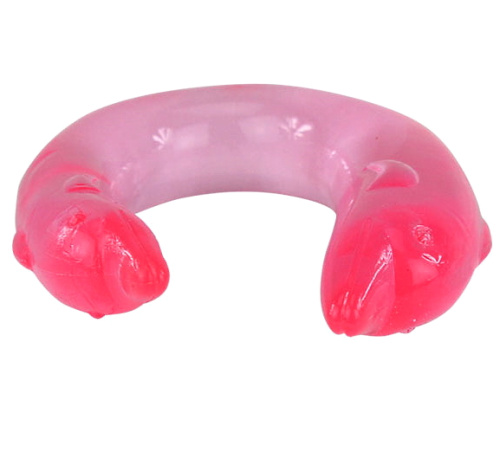 Двухголовый фаллоимитатор Double Dolphin розовый фото 4