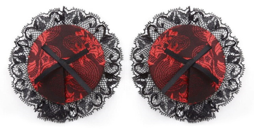 Красно-черные пэстисы с кружевом