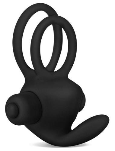 Двойное виброкольцо Power Clit чёрное фото 8