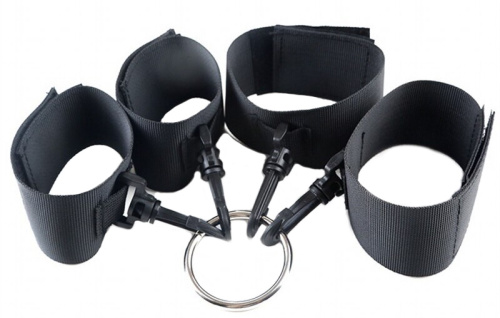 Нейлоновый бондаж с металлическим кольцом фото 2