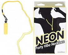 Вибро-пуля желтого цвета на шнурке Neon Party Vibe Necklace