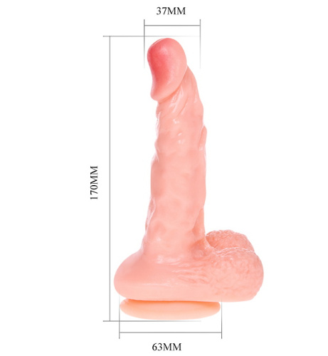 Фаллоимитатор на мощной присоске с мошонкой телесный фото 8