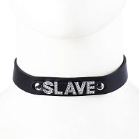 Стильный черный чокер Slave