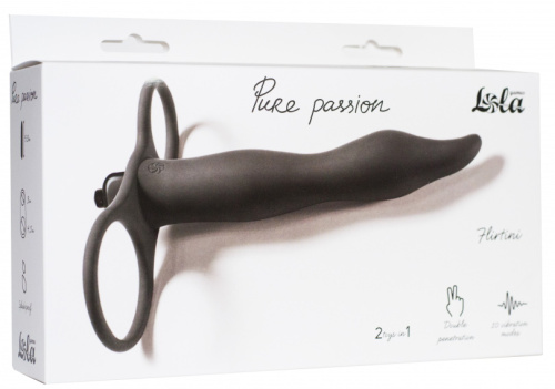 Вибронасадка для двойного проникновения Pure Passion Flirtini черная фото 3