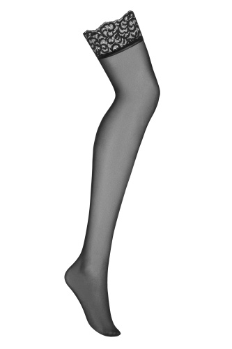 Черные чулки с кружевом Laluna S/M фото 3