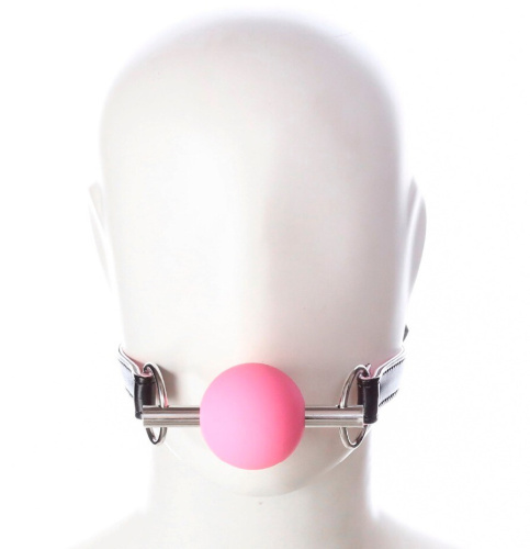 Розовый кляп-шар из медицинского силикона фото 10