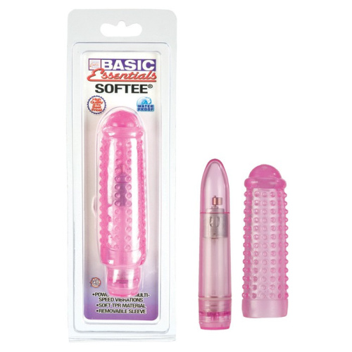 Розовый шипованный вибратор Basic фото 3