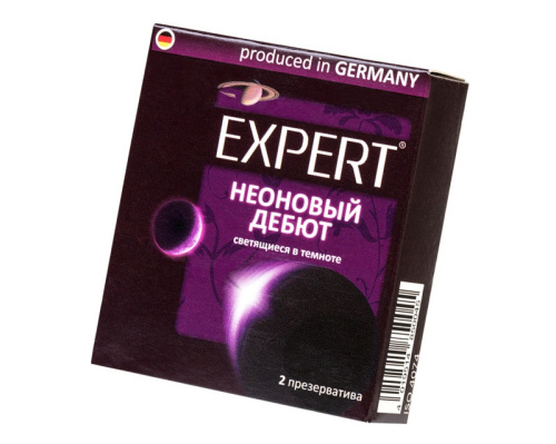 Презервативы светящиеся в темноте Expert Неоновый дебют 2 шт фото 2