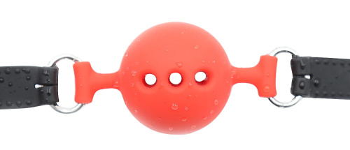 Кляп-шар из медицинского силикона красного цвета L фото 5