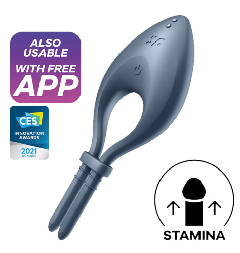 Эрекционное смарт-кольцо Satisfyer Bullseye серое фото 4