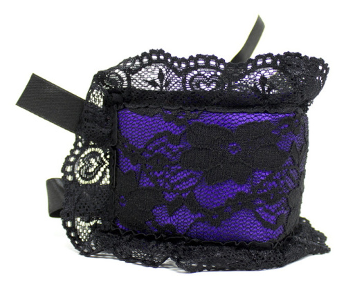 Фиолетовые фиксаторы для рук с кружевом и атласными лентами фото 5