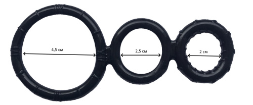 Тройное эреционное кольцо черное фото 2