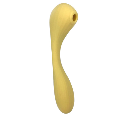 Гибкий вагинально-клиторальный смарт-вибратор Magic Motion Bobi желтый фото 4