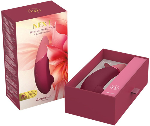 Бесконтактный вакуумно-волновой стимулятор клитора Womanizer Next бордовый фото 12