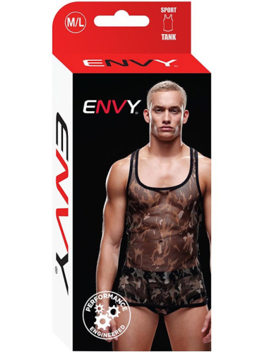 Мужская майка-борцовка в мелкую сетку Envy милитари M/L фото 4