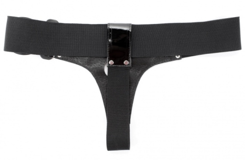 Трусики для страпона с лаковой вставкой фото 3