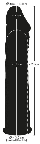 Удлиняющая черная насадка на пенис Silicone Extension + 4 см фото 8