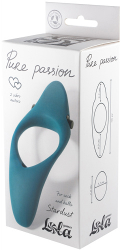 Эрекционное кольцо с двойной вибростимуляцией Pure Passion Stardust Green фото 4