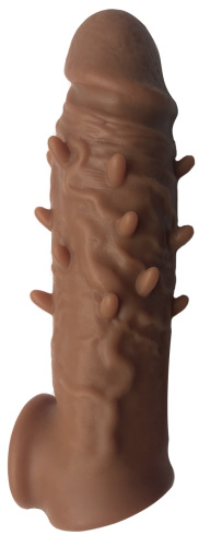 Удлиняющая насадка на пенис Jiuai мулат + 5 см фото 2