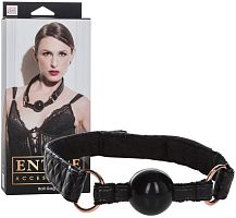 Силиконовый кляп на стеганом ремне с меховой подкладкой Entice Ball Gag