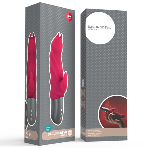Малиновый вибратор Fun Factory Darling Devil battery фото 2