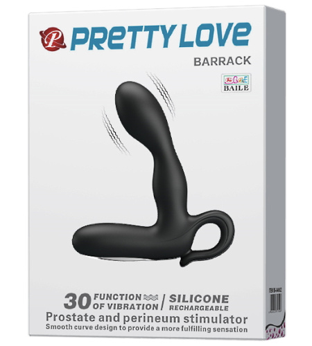 Перезаряжаемый черный вибростимулятор простаты Pretty Love Barrack фото 8