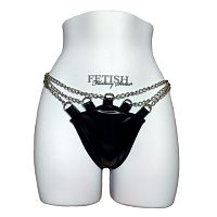 Виниловые трусики с цепочками S/M