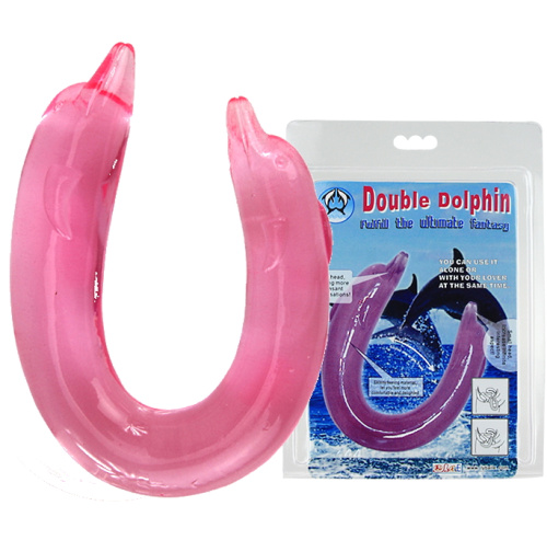 Двухголовый фаллоимитатор Double Dolphin розовый фото 2