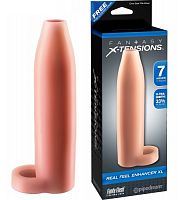 Открытая насадка на пенис Fantasy X-tensions Real Feel XL с петлей под мошонку