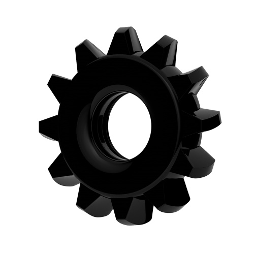 Эрекционное черное кольцо Power Plus Cock Ring фото 4