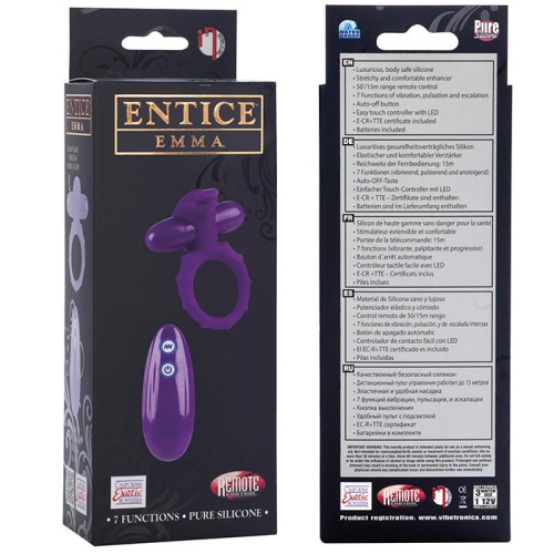 Силиконовое эрекционное виброкольцо с радиоуправлением Emma фото 4