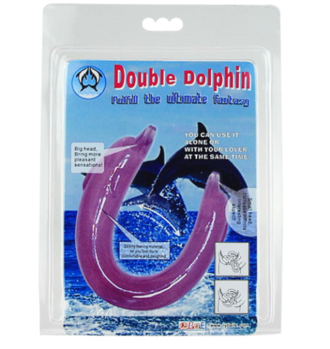 Двухголовый фаллоимитатор Double Dolphin розовый фото 6