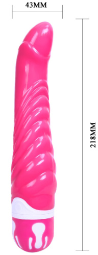 Рельефный вибратор The Realistic Cock розовый 22 см фото 2