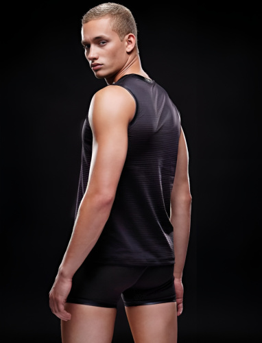 Полупрозрачная мужская майка в сеточку Envy черная S/M фото 3