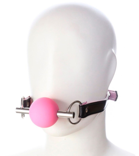 Розовый кляп-шар из медицинского силикона фото 12