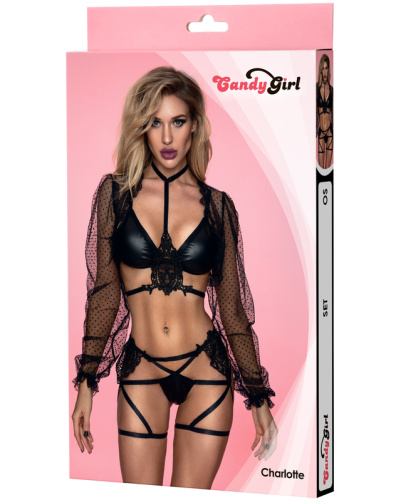 Соблазнительный комплект из материала Wetlook Candy Girl Charlotte OS фото 5