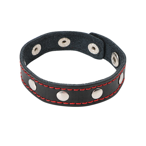 Кожаная утяжка на пенис с кнопками