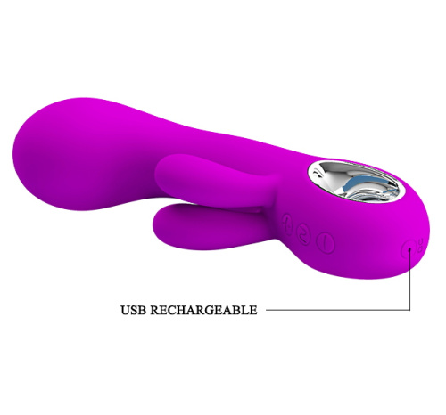 Перезаряжаемый вибратор Pretty Love Valentine с клиторальной стимуляцией, пурпурный фото 6