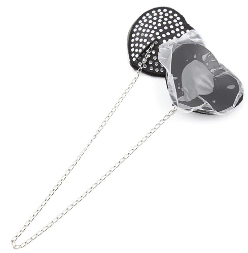 Черные пэстисы-сердечки со стразами и цепочкой фото 5