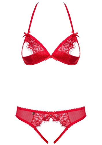 Пикантный открытый красный комплект S/M фото 3