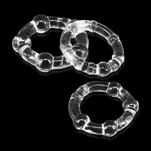 Набор колец прозрачных Beaded Cockring Set фото 2