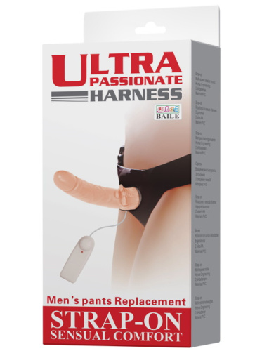 Страпон с клиторальным отростком и ротацией Ultra Harness 20 см фото 9