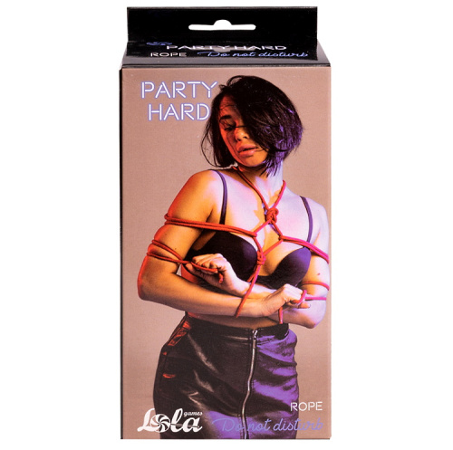 Красная веревка для бондажа Party Hard Do Not Disturb 5 м фото 6