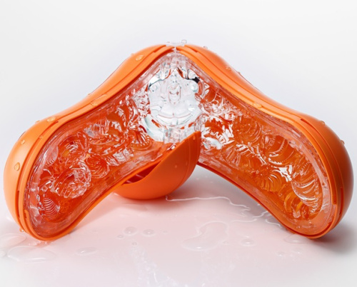 Футуристичный мастурбатор Tenga Flip ORB Sunset оранжевый фото 9