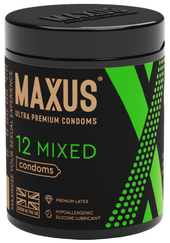 Презервативы в пластиковом кейсе Maxus №12 Mixed микс